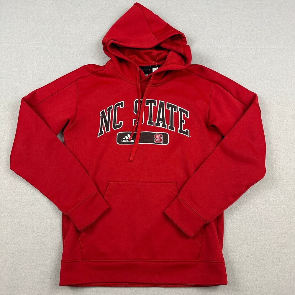 NC State Wolfpack Hoodie Men Small Red Adidas NCAA Basketball Sweatshirt S
